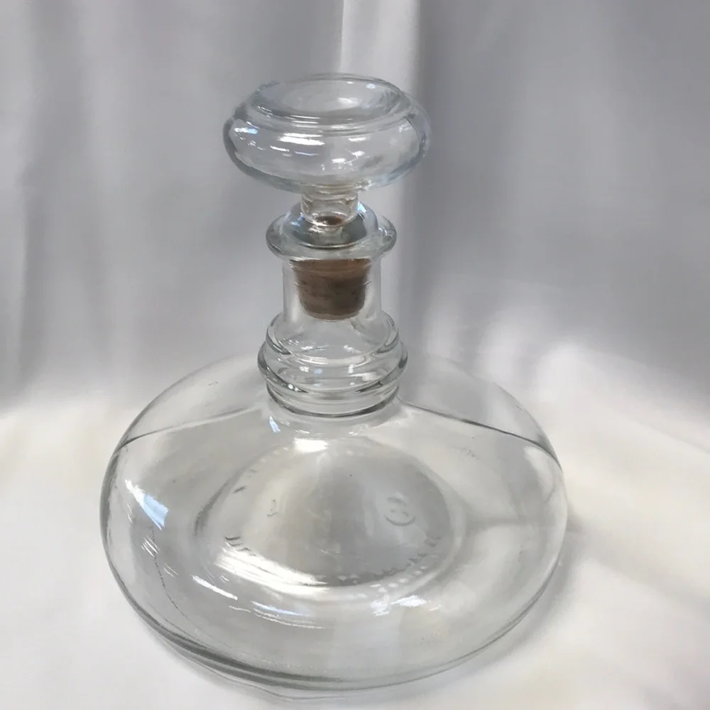Vintage 1937 Clear Glass‎ Captain's Liquor Decanter